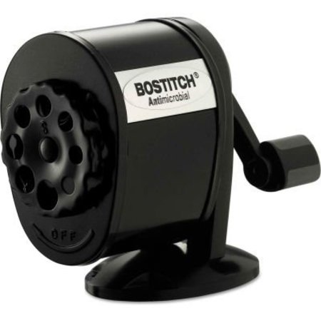 BOSTITCH Bostitch Antimicrobial Manual Pencil Sharpener, Manual, 5.44in x 2.69in x 4.33in, Black MPS1-BLK